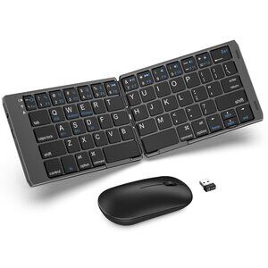 Foldable Wireless Keyboard & Mouse Combo – USB-C Rechargeable – New in Box